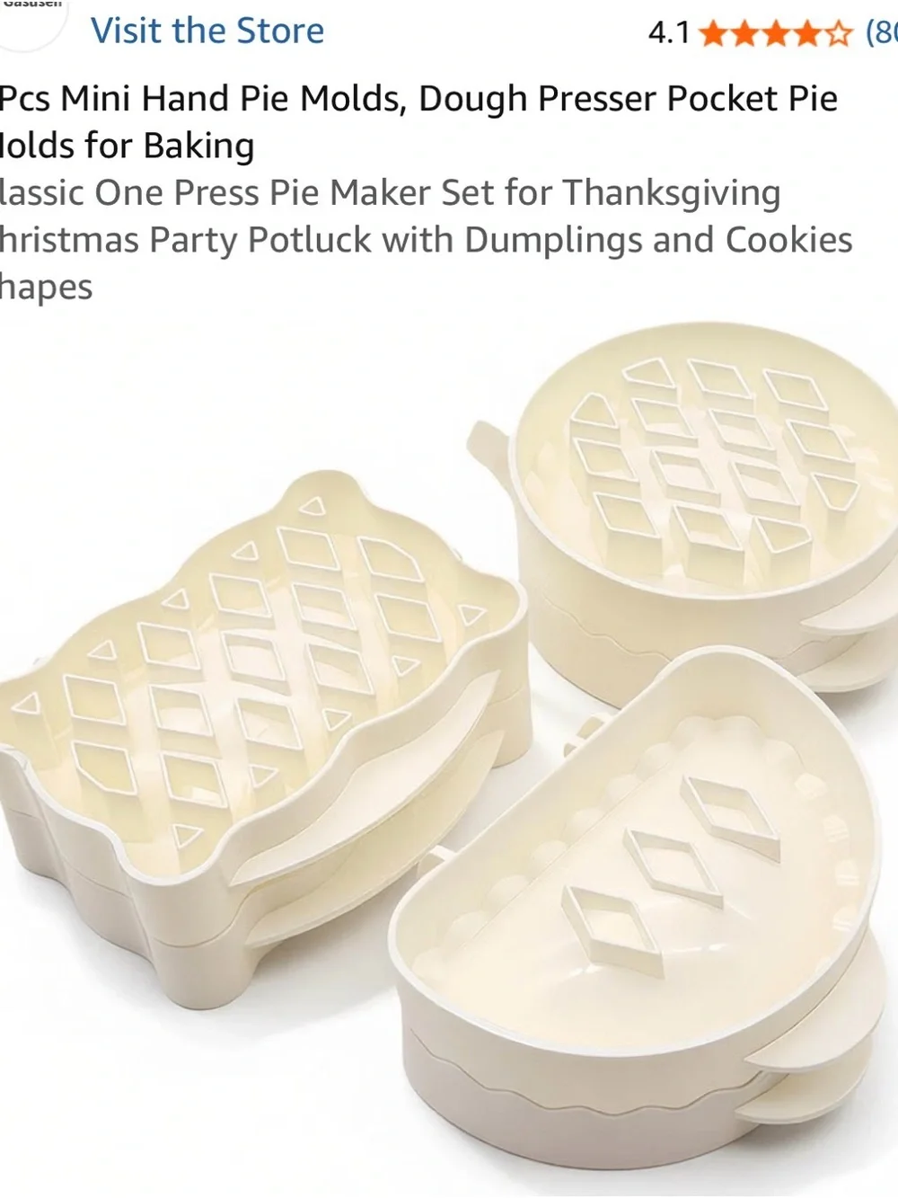 Mini Hand Pie Mold Set - Cream Dough Presser